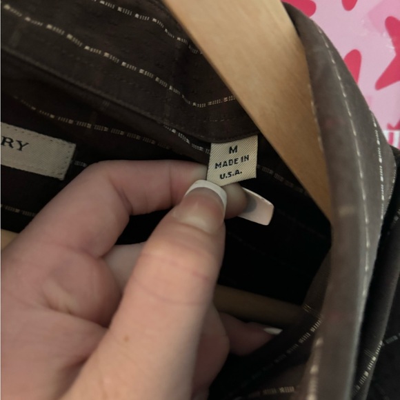 VINTAGE MENS BURBERRY BROWN BUTTON DOWN - Picture 5 of 5